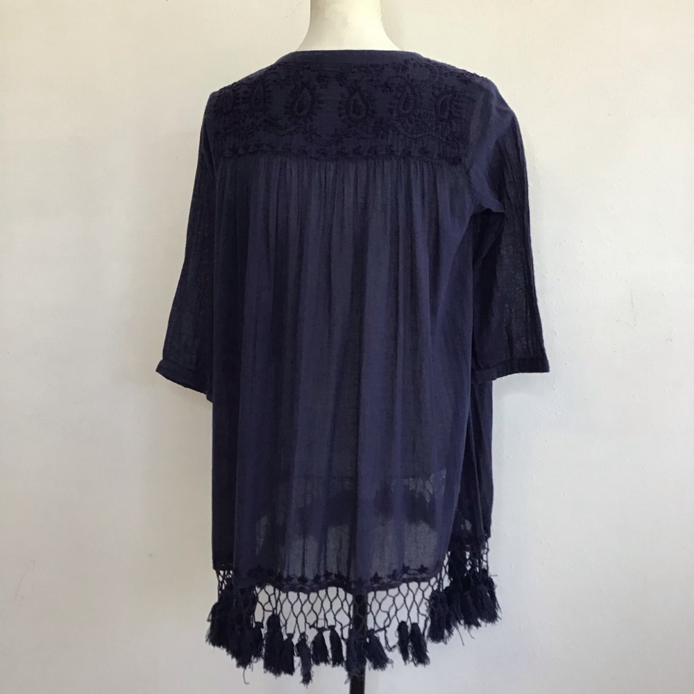 Roller Rabbit Women Elegant Navy Mini Dress XS with Tassels - Picture 3 of 14